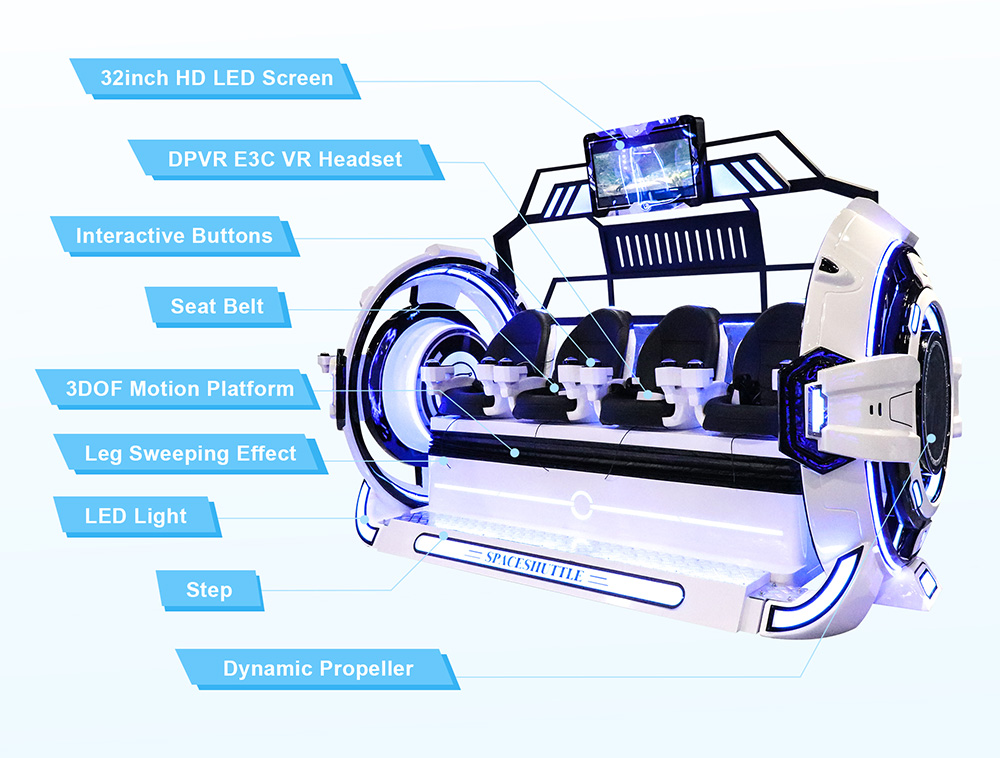 4 আসন VR সিমুলেটর 9D VR সিনেমা